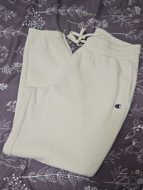 Champion Cream Off-White Women's Fleece Joggers Size Large